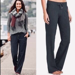 Athleta Midtown Black Ladies Trouser Pants-Drawstring Waist-Pockets-Size 2